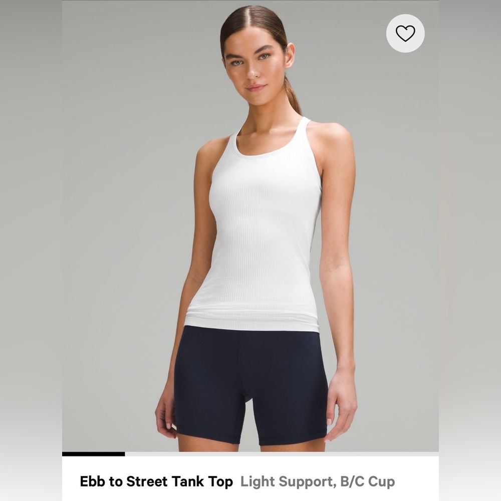 Lululemon ebb to street tank top- white size 6